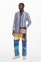 Oversized gestreept shirt Botter - BLUE - XL