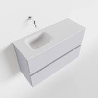 Toiletmeubel Mondiaz Ada | 80 cm | Meubelkleur Cale | Lex wastafel Talc Links | Zonder kraangat