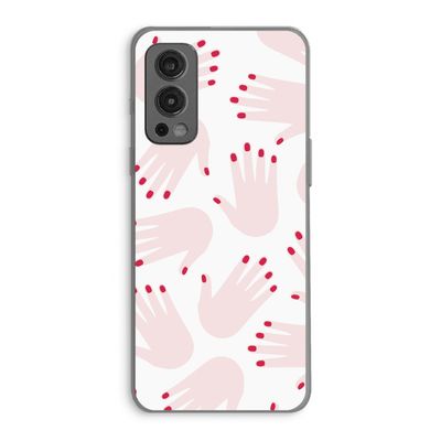 Hands pink: OnePlus Nord 2 5G Transparant Hoesje