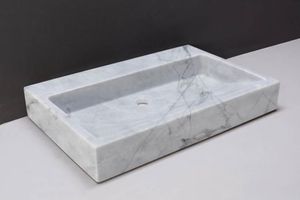 Forzalaqua Palermo wastafel 60x40cm met kraangat carrara gepolijst