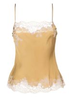 Carine Gilson lace-trim silk-satin camisole - Tons neutres