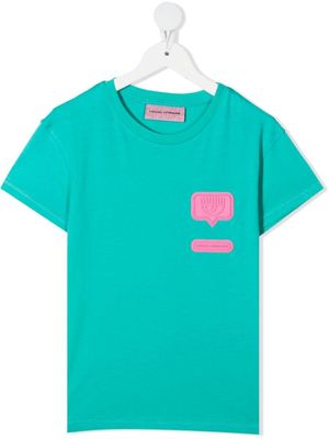 Chiara Ferragni Kids t-shirt Eyelike à patch logo - Vert