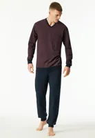 Pyjama heren lange mouw 100% katoen - Comfort - 181162 - Met boordjes - 48 - Blauw - 48 - 48 - 48 - 48 - 48 - 48 - 48 - 48 - 48 - 48