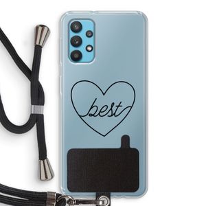 Best heart black: Samsung Galaxy A32 4G Transparant Hoesje met koord