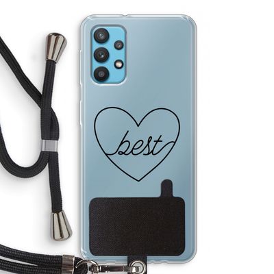 Best heart black: Samsung Galaxy A32 4G Transparant Hoesje met koord