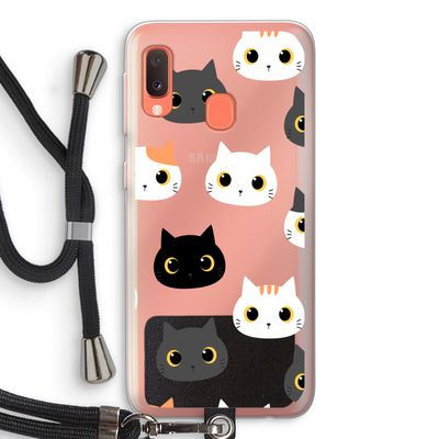 Katten: Samsung Galaxy A20e Transparant Hoesje met koord