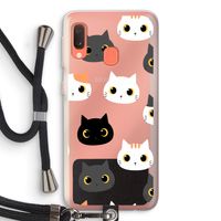 Katten: Samsung Galaxy A20e Transparant Hoesje met koord
