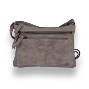 Bicky Bernard Dames Schoudertas - Grijze Kleur - 23cm x 4cm x 17cm - 1.6L - Polyester - 5 Vakken - Crossbody Tas