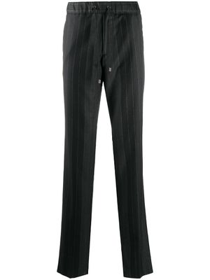 ETRO pantalon rayé à taille à lien de resserrage - Gris