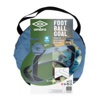 Umbro Voetbalgoal/voetbaldoel - uitklapbaar - incl. reistas - kunststof - blauw/zwart - 110 x 78 x 7