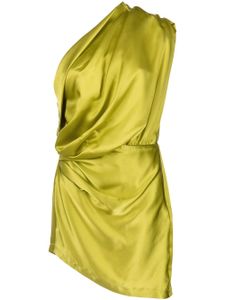 Michelle Mason robe courte asymétrique en satin - Jaune