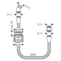 Hansgrohe Universeel Uni Badrand Handdouchehouderset Chroom - thumbnail