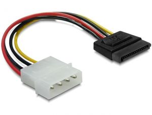 Delock 60112 Kabel SATA 15-pins HDD naar 4-pins male - recht