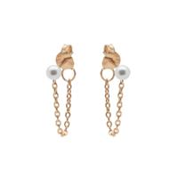 Karma Oorbellen Chain Single Pearl Rosé