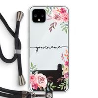 Rozen: Pixel 4 XL Transparant Hoesje met koord