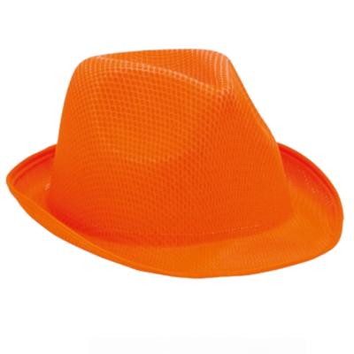 Verkleed trilby hoedje - oranje - polyester - volwassenen - Carnaval feest hoed