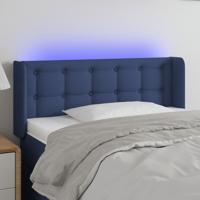 Hoofdbord LED 103x16x78/88 cm stof blauw