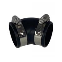 Air Aqua Flexibele Rubber Bocht 45° - Weerbestendige 50mm Vijververbinding, Universeel & Duurzaam