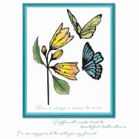 Sizzix • cosmopolitan clear stamp set & stencil farfallina