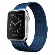 Milanese RVS bandje - Blauw - Geschikt voor Apple Watch bandje 42mm / 44mm / 45mm / 49mm