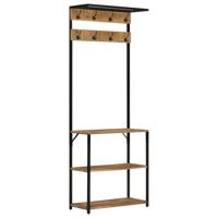 Kapstok met schoenenrek 68x30x182 cm massief ruw mangohout Kapstok met schoenenrek 68x30x182 cm massief ruw mangohout