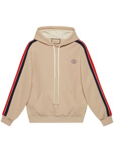 Gucci stripe-detail GG hoodie - Tons neutres