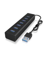 ICY BOX IB-HUB1700-U3 USB 3.0 zu 7-Port USB 3.0 Type-A Hub, Alu-Gehäuse, Netzteil 5V/3A USB 3.2 Gen 1-hub 7 poorten Zwart - thumbnail