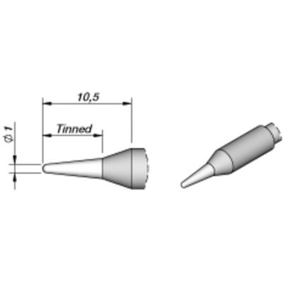 JBC Tools C245041 Soldeerpunt Ronde vorm, Recht Grootte soldeerpunt 1.0 mm Inhoud: 1 stuk(s)