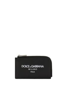 Dolce & Gabbana portefeuille zippé à logo imprimé - Noir