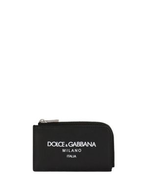 Dolce & Gabbana portefeuille zippé à logo imprimé - Noir