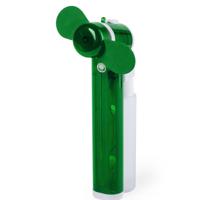 Handventilator - groen - waaier met waterverstruiver - 16 cm