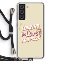 Pizza is the answer: Samsung Galaxy S21 FE Transparant Hoesje met koord