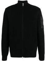 Moncler veste en maille fine à patch logo - Noir