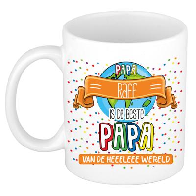 Naam mok papa Raff - wit - de beste - keramiek - 300 ml - Vaderdag/verjaardag Naam mok papa Raff - wit - de beste - keramiek - 300 ml - Vaderdag/verjaardag