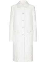 Dolce & Gabbana manteau ceinturé à fleurs en jacquard - Blanc