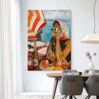 Urban Cotton Wandkleed 'Aperol O'clock' 145 x 190cm in Frame - black