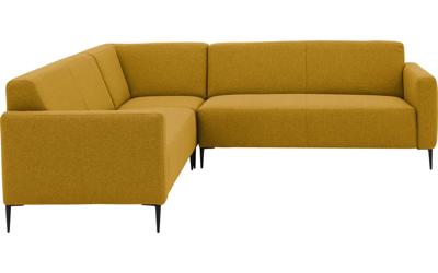 Goossens Bank Key West geel, stof, 2,5-zits, modern design