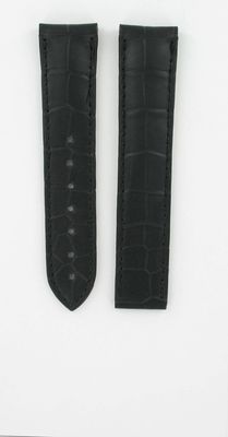 Horlogeband Omega 433134 / 43113412102001 / 98000215 / De Ville Krokodillenleer Zwart 20mm