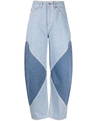 GANNI jean cigarette Stary à design patchwork - Bleu