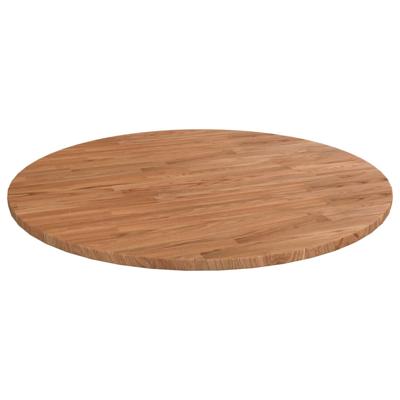 Tafelblad rond Ø90x1,5 cm bewerkt massief eikenhout lichtbruin