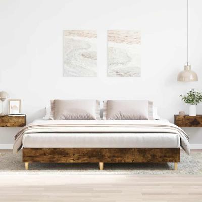 Bedframe zonder matras hout gerookt eikenkleurig 160x200 cm