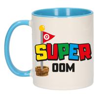 Bellatio Decorations Cadeau koffie/thee mok voor oom - blauw - super oom - 300 ml   -