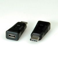 VALUE 12.99.3190 tussenstuk voor kabels USB 2.0 Type C USB 2.0 Type Micro B Zwart - thumbnail