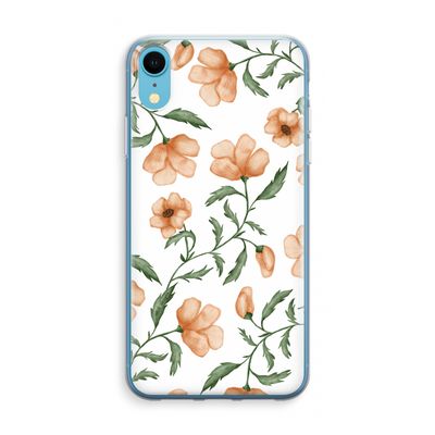 Peachy flowers: iPhone XR Transparant Hoesje