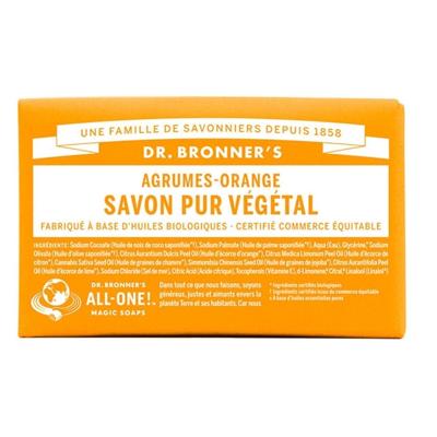 Dr. Bronner's Citrus Orange Savon Pur Vegetal 140gr Dr. Bronner's Citrus Orange Savon Pur Vegetal 140gr