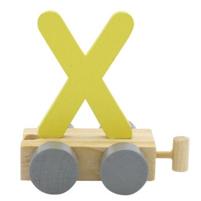 JeP kids houten treinletter X-geel