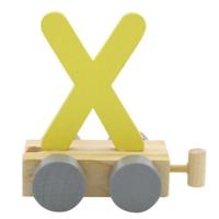 JeP kids houten treinletter X-geel