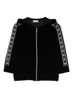 Chiara Ferragni Kids hoodie zippé à bande logo - Noir