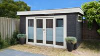 Lugarde PR15 Tuinhuis 420x300 cm 44 mm vurenhout blank- Plat dak- Hout- Lugarde