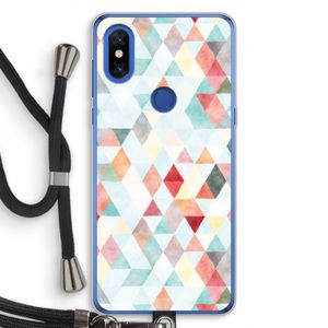 Gekleurde driehoekjes pastel: Xiaomi Mi Mix 3 Transparant Hoesje met koord